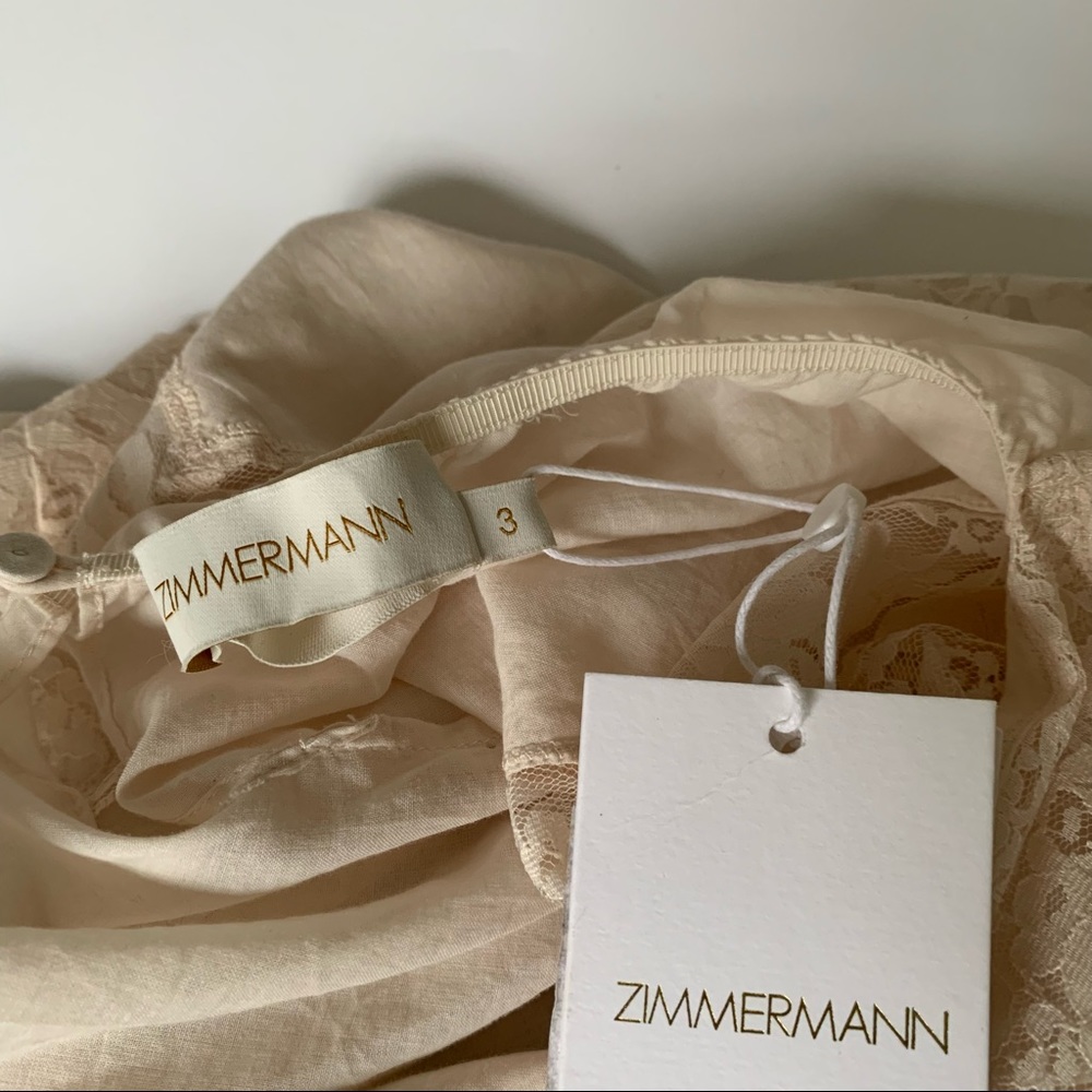 Zimmermann Botanica Teddy Lace Trim Cotton Bodysuit Milk Cream - Picture 15 of 16
